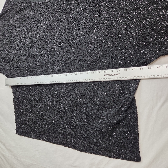 NWT Naeem Khan Timeless Black Beaded Tunic Top  XL Side Zippers Evening Party - Picture 14 of 15